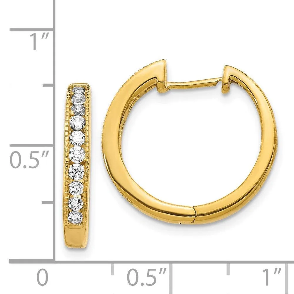 14k Diamond Hoop Earrings