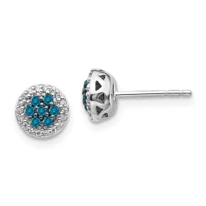 14k White Gold Blue/White Diamond Earrings