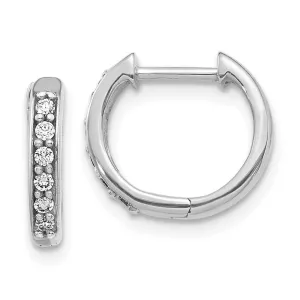 14k White Gold Diamond Hoop Earrings