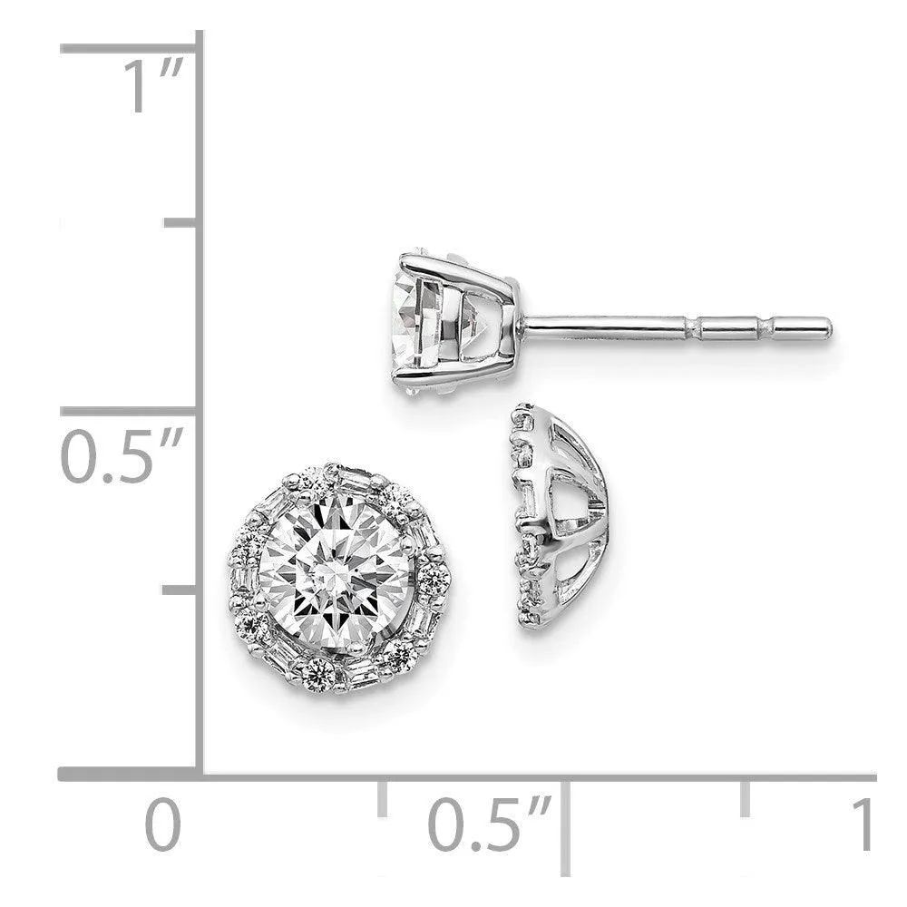 14k White Gold Diamond Semi-mount Earrings