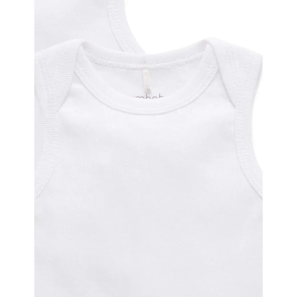 2 Pack Premie Singlet - White