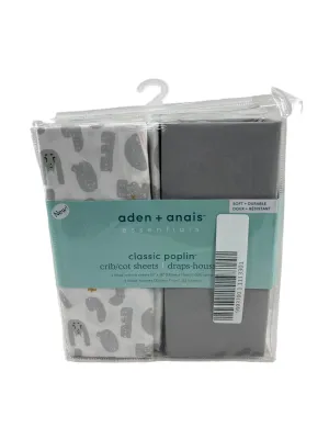 Aden   Anais Essentials Classic Poplin Crib Sheets, 2 Pack, Alphabet Animals