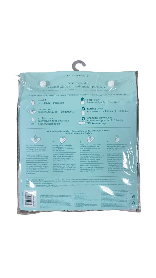 Aden   Anais Essentials Cotton Muslin Swaddle, 4pk, Bear Necessities