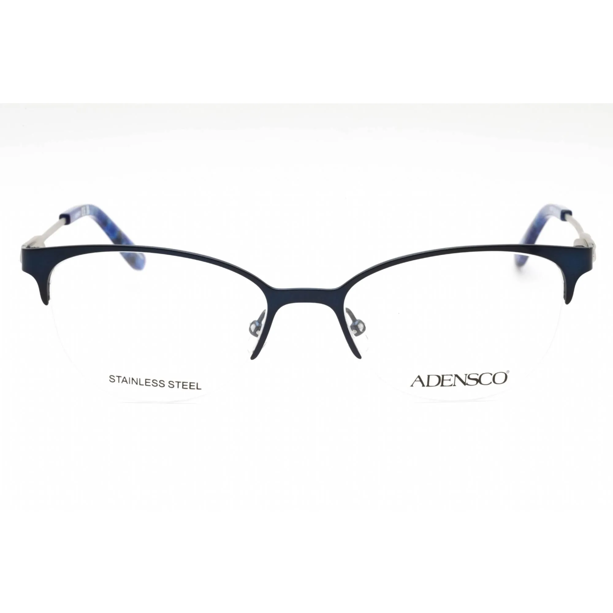 Adensco Women's Eyeglasses - Matte Blue Metal Oval Half Rim Frame | AD 247 0FLL 00