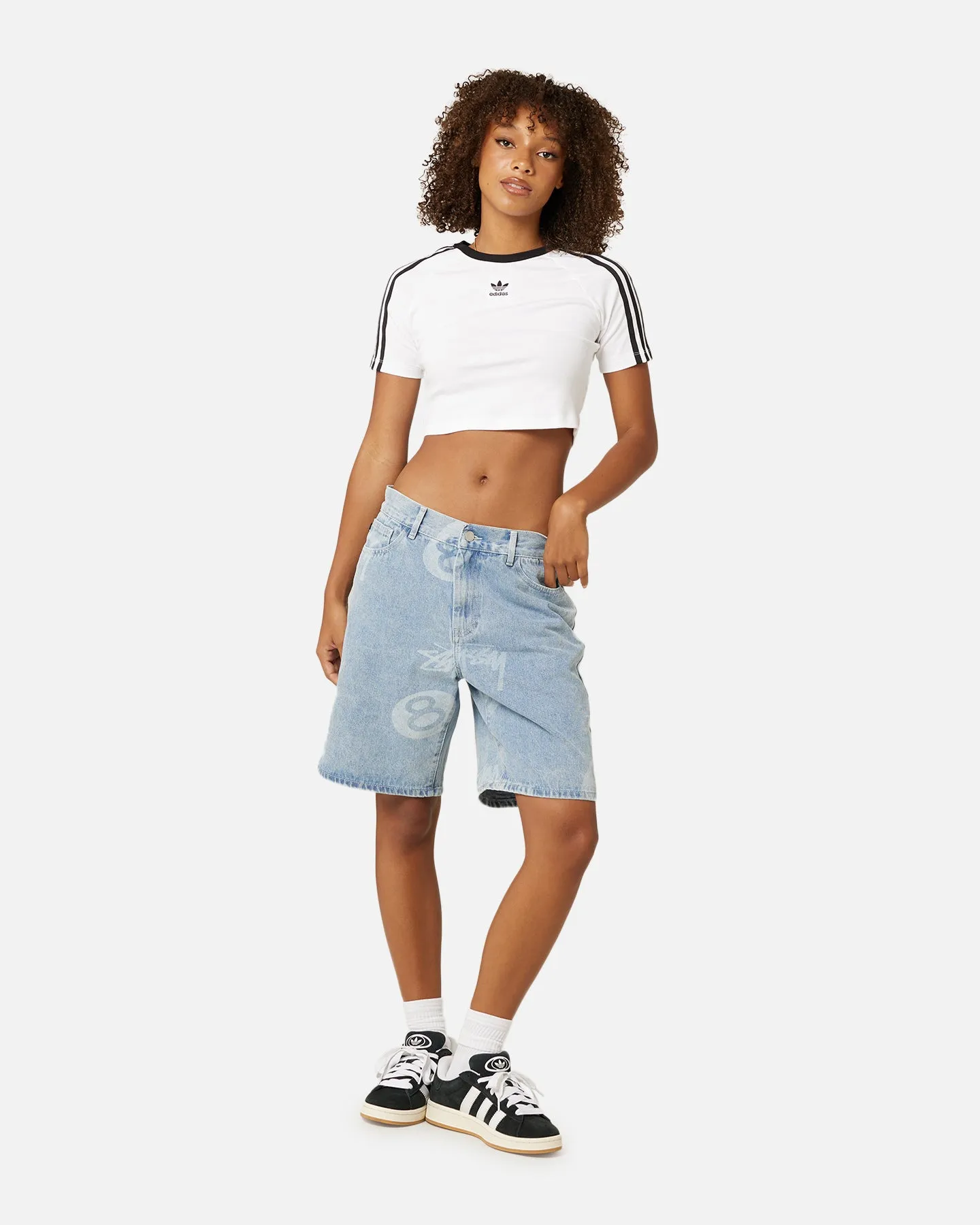 Adidas Women's 3-Stripes Baby T-Shirt White