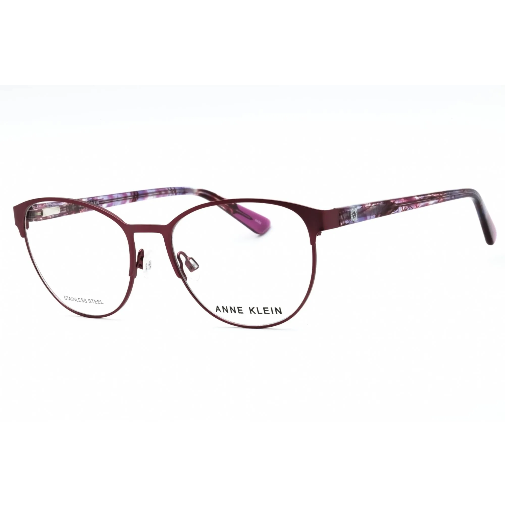 Anne Klein Women's Eyeglasses - Plum Metal Full Rim Oval Shape Frame | AK5097 500