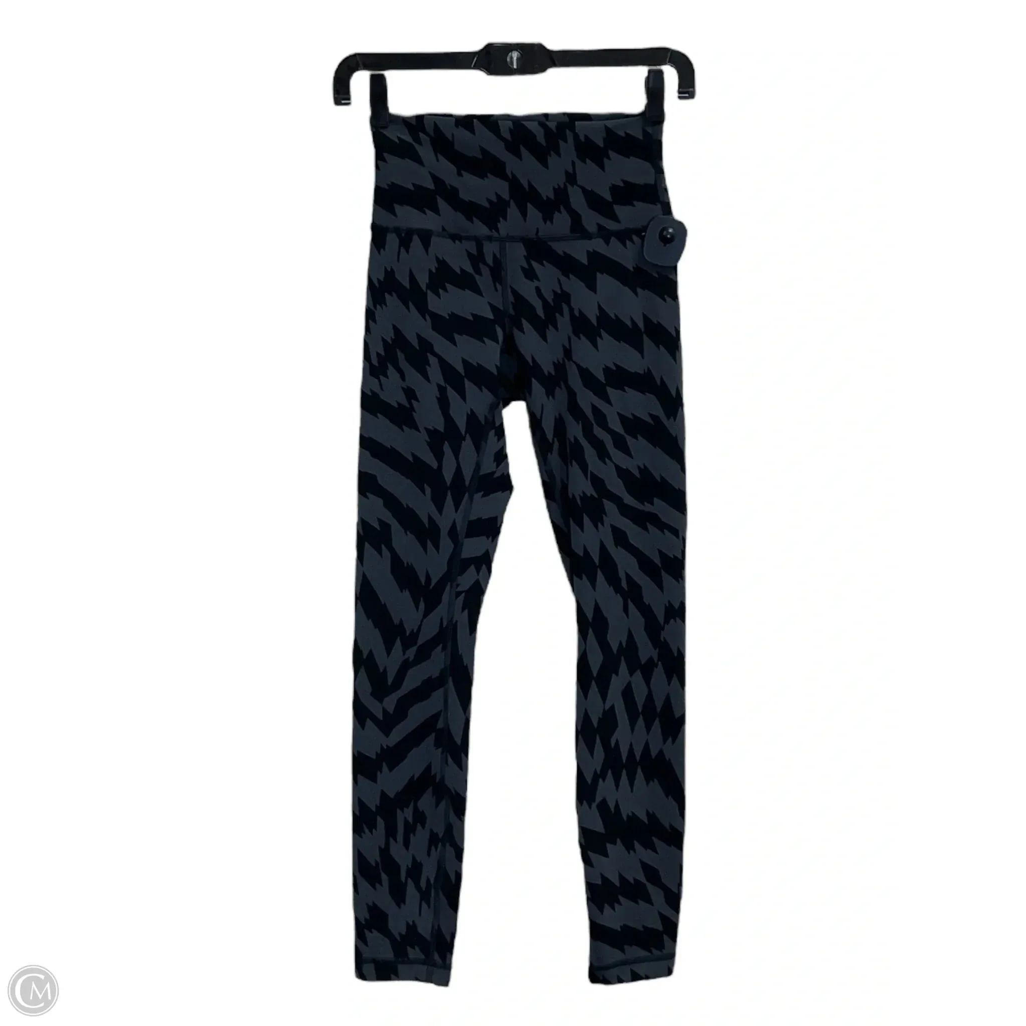 Athletic Leggings By Lululemon In Black & Grey, Size: S