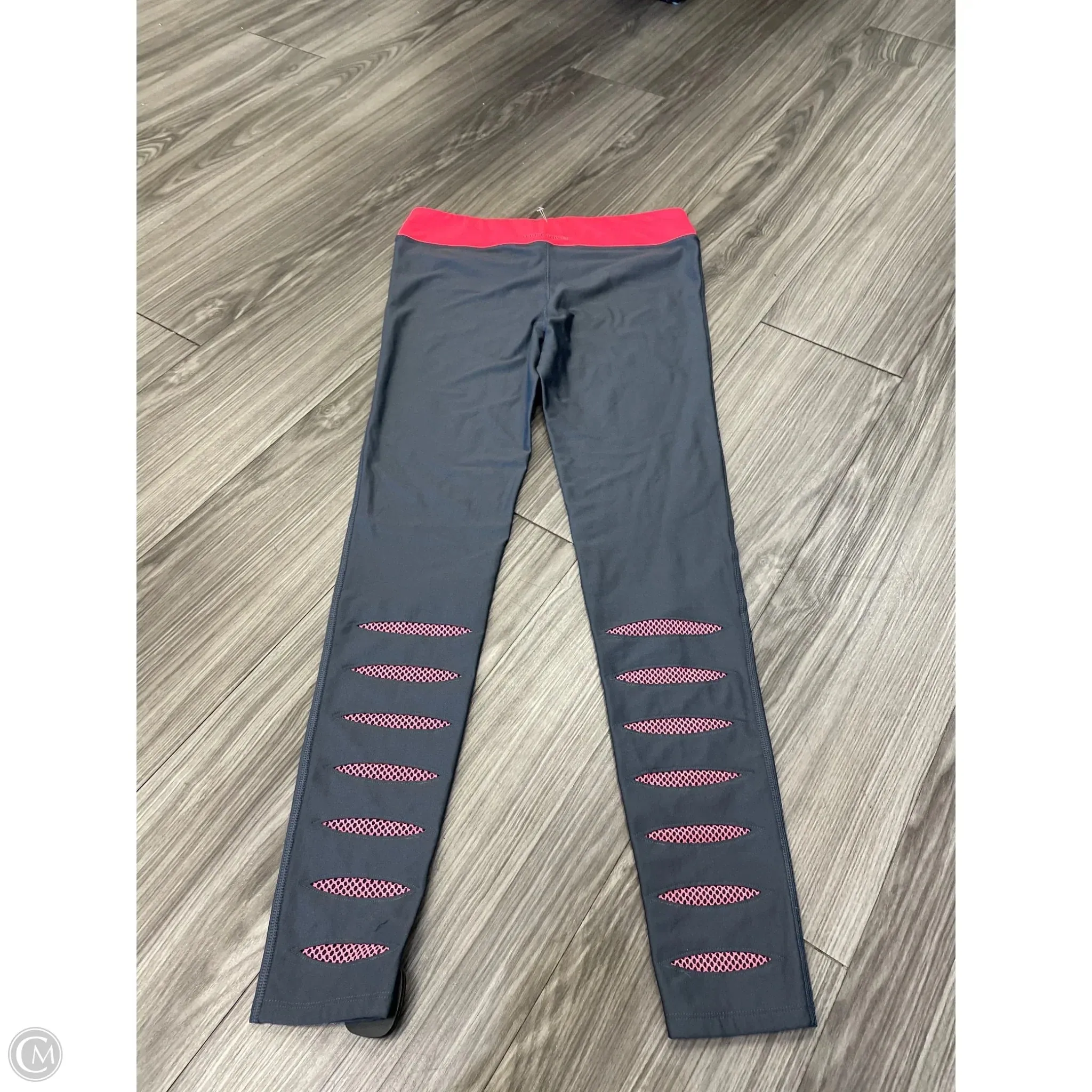 Athletic Leggings By Under Armour In Grey & Pink, Size: M