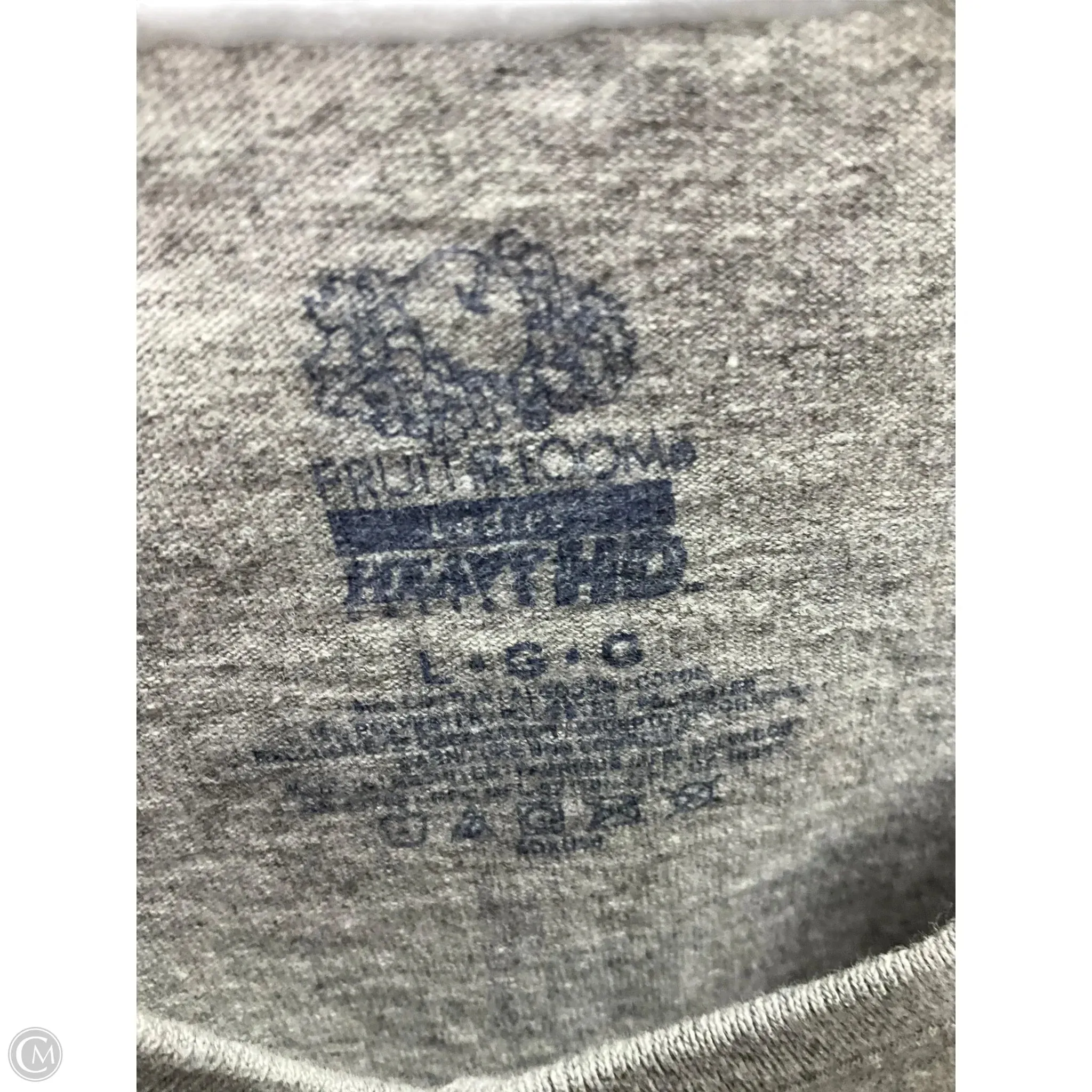 Athletic Top Short Sleeve By Fruit Of The Loom In Grey, Size: L