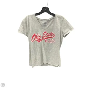 Athletic Top Short Sleeve By Fruit Of The Loom In Grey, Size: L