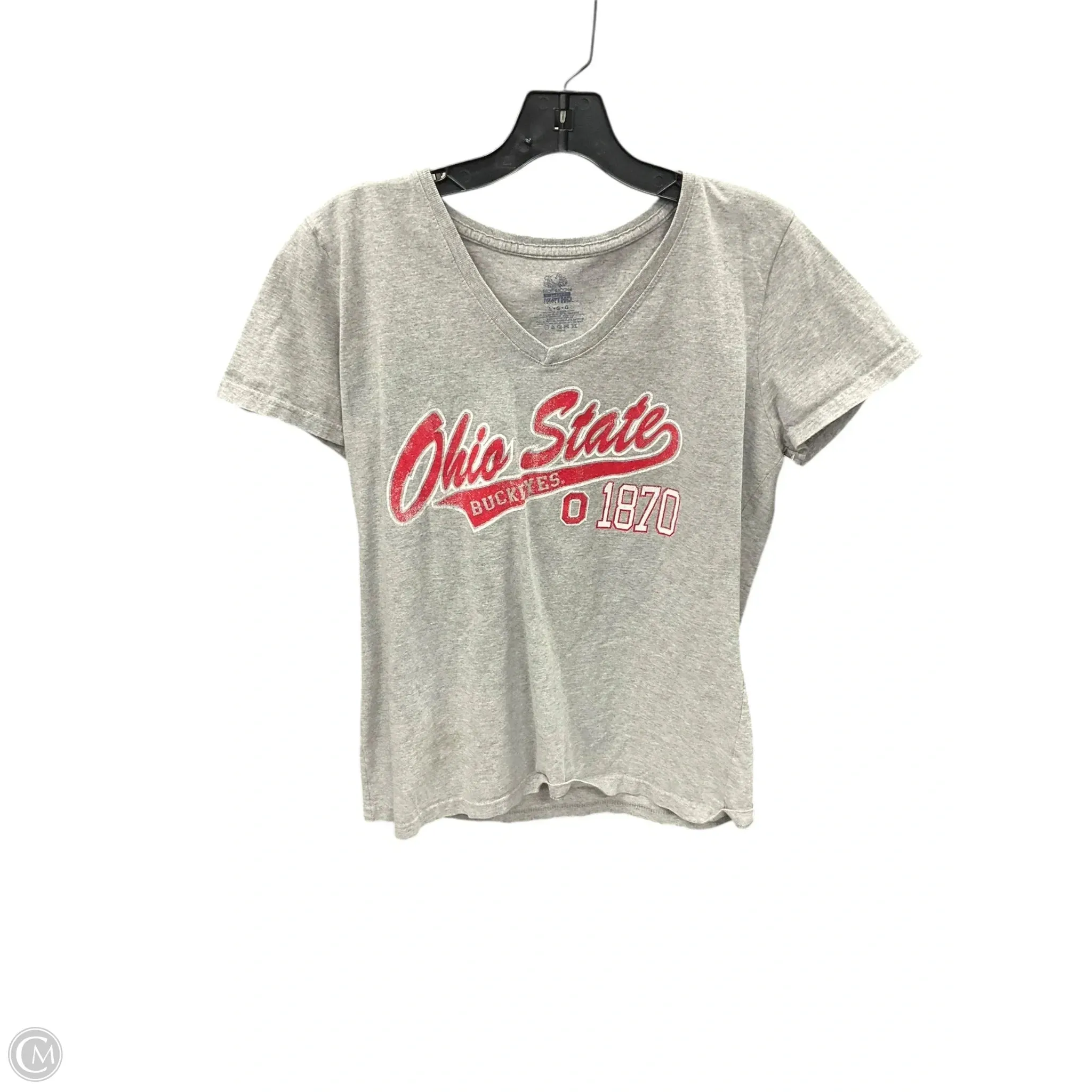 Athletic Top Short Sleeve By Fruit Of The Loom In Grey, Size: L