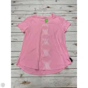Athletic Top Short Sleeve By Tek Gear In Pink, Size: L