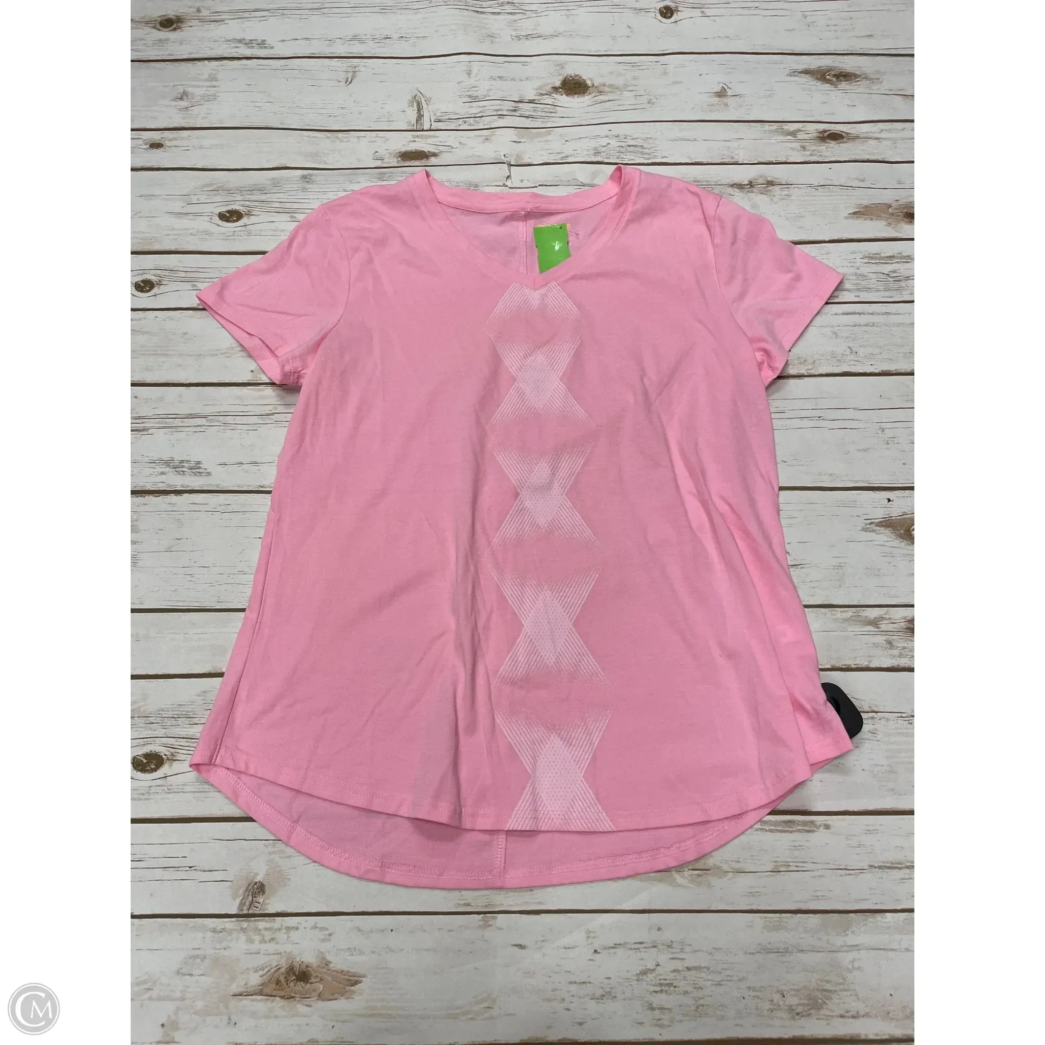 Athletic Top Short Sleeve By Tek Gear In Pink, Size: L