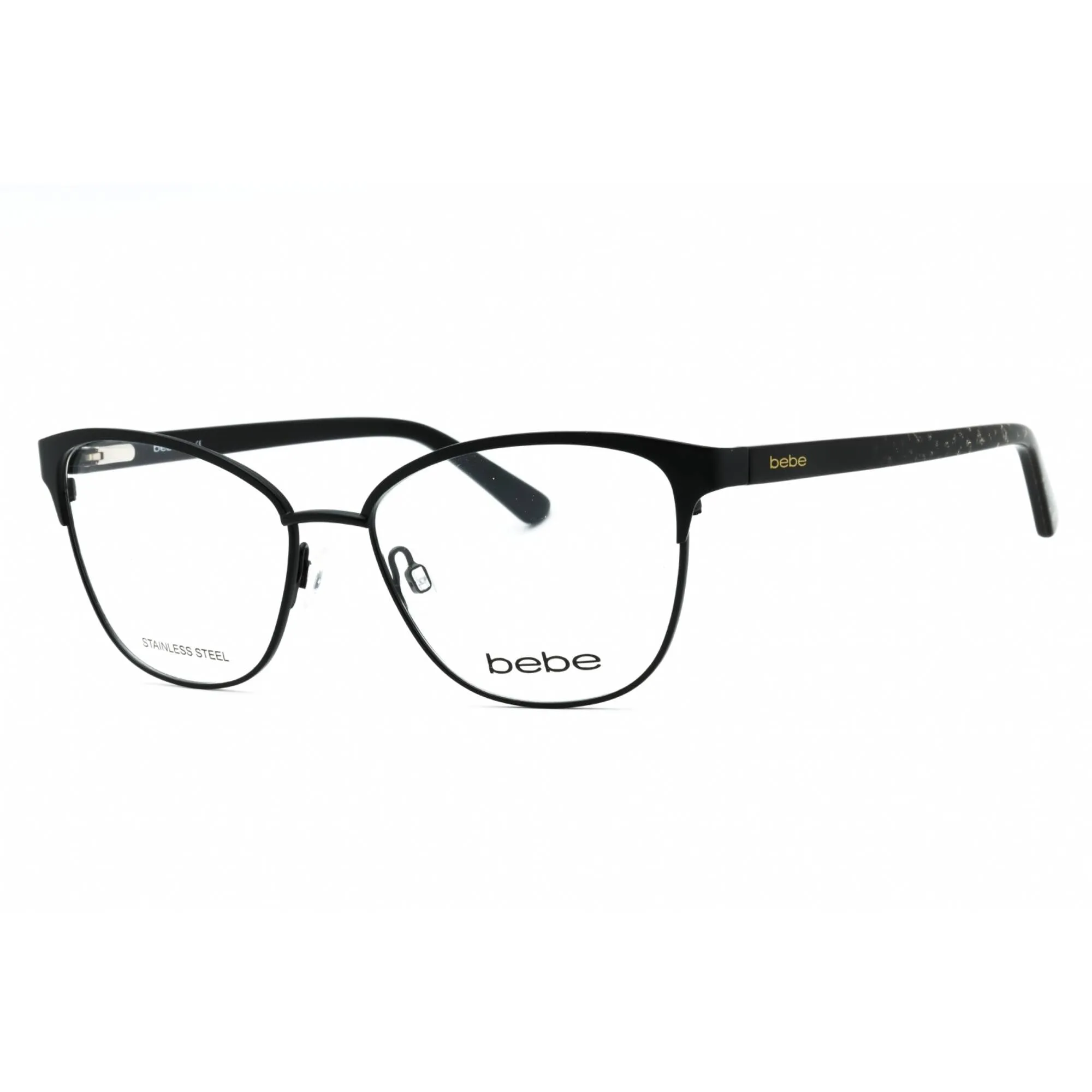 Bebe Women's Eyeglasses - Jet Full Rim Cat Eye Frame Clear Demo Lens | BB5202 001
