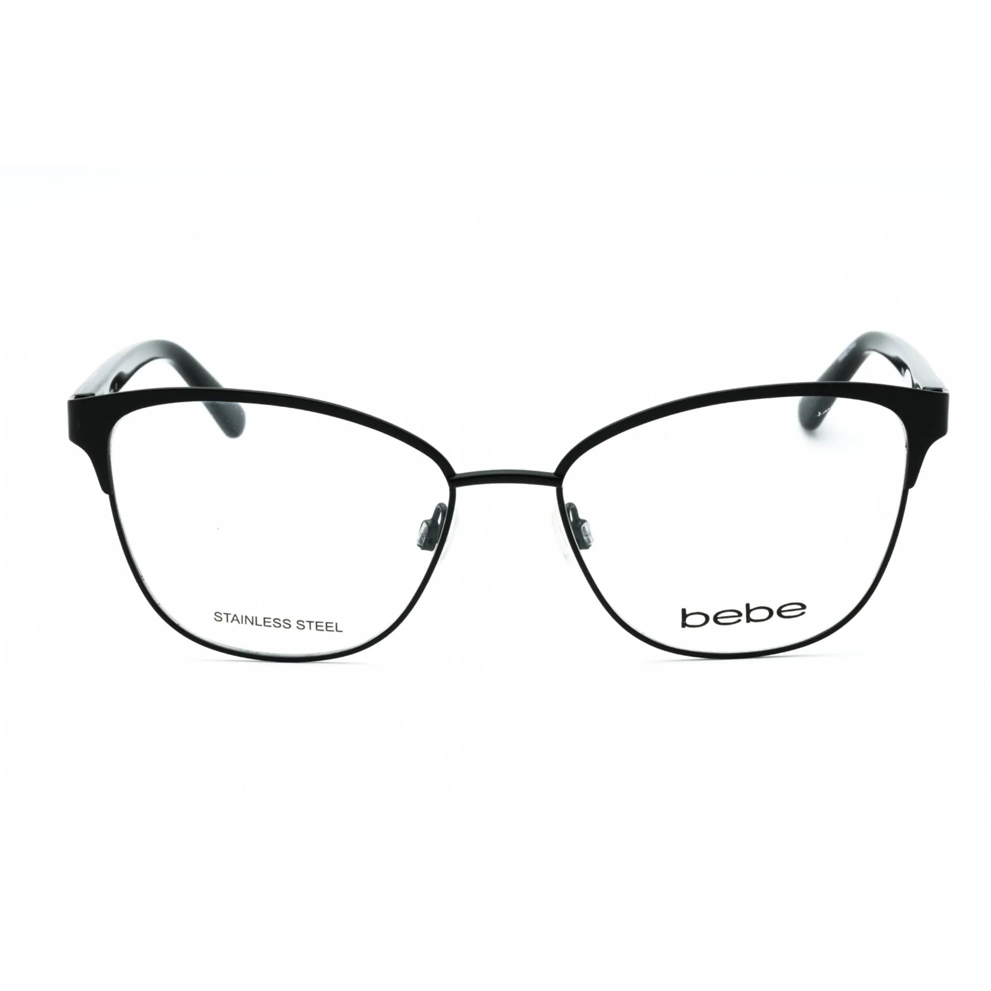 Bebe Women's Eyeglasses - Jet Full Rim Cat Eye Frame Clear Demo Lens | BB5202 001
