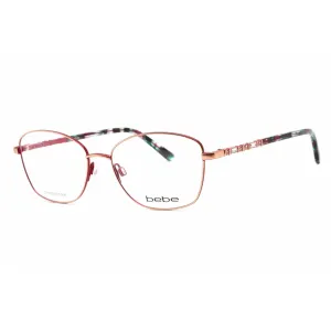 Bebe Women's Eyeglasses - Rose Gold Rectangular Full Rim Frame Clear Lens | BB5192 770
