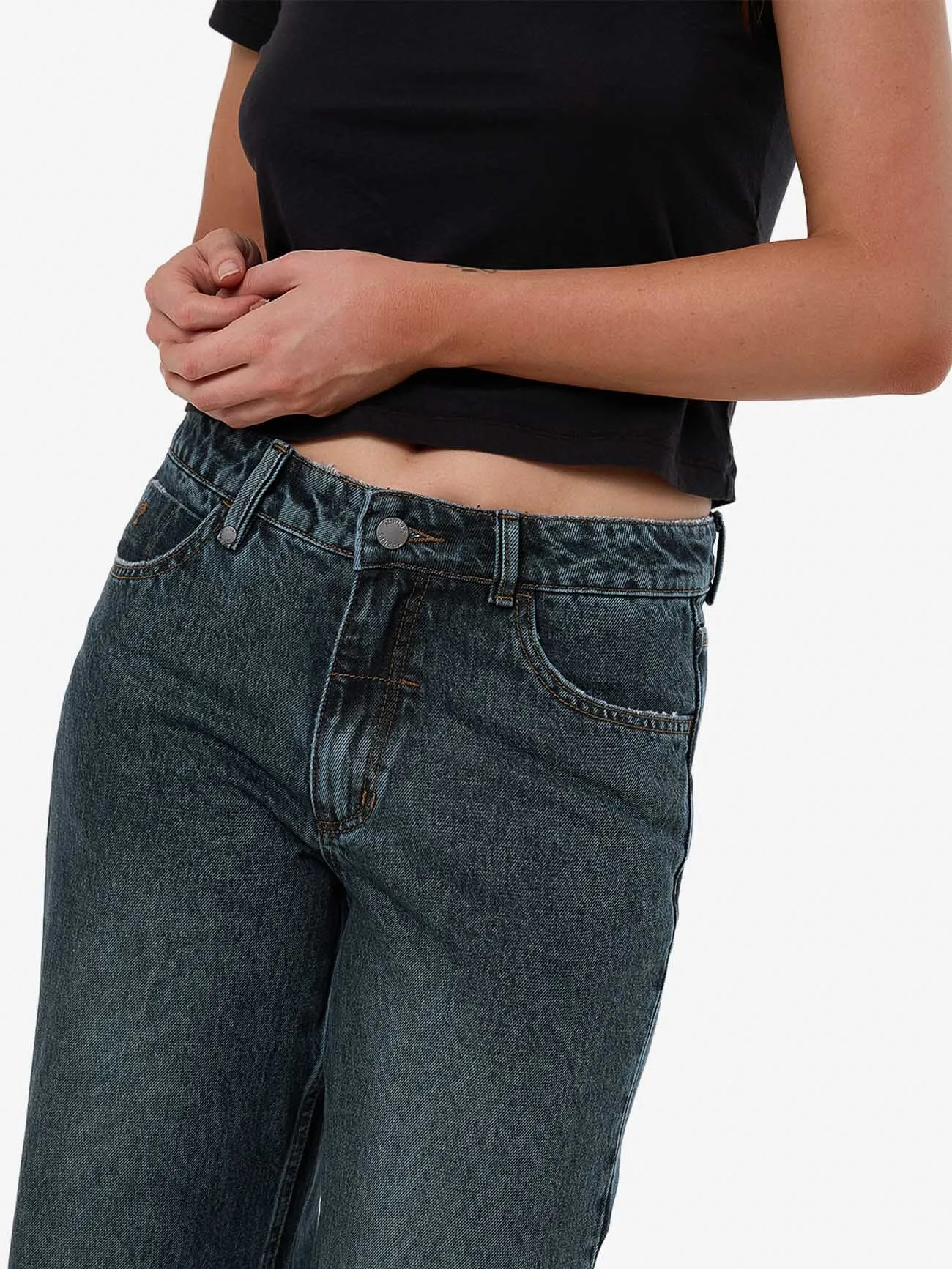 Billie Low Rise Baggy Jean - Metal Blue