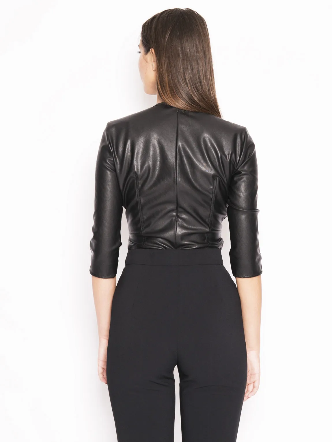 Body in black protective leather