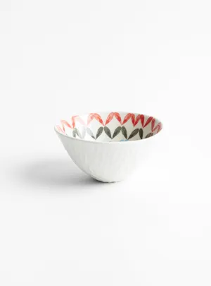 Bowl Pink/Black/Blue Petals N6