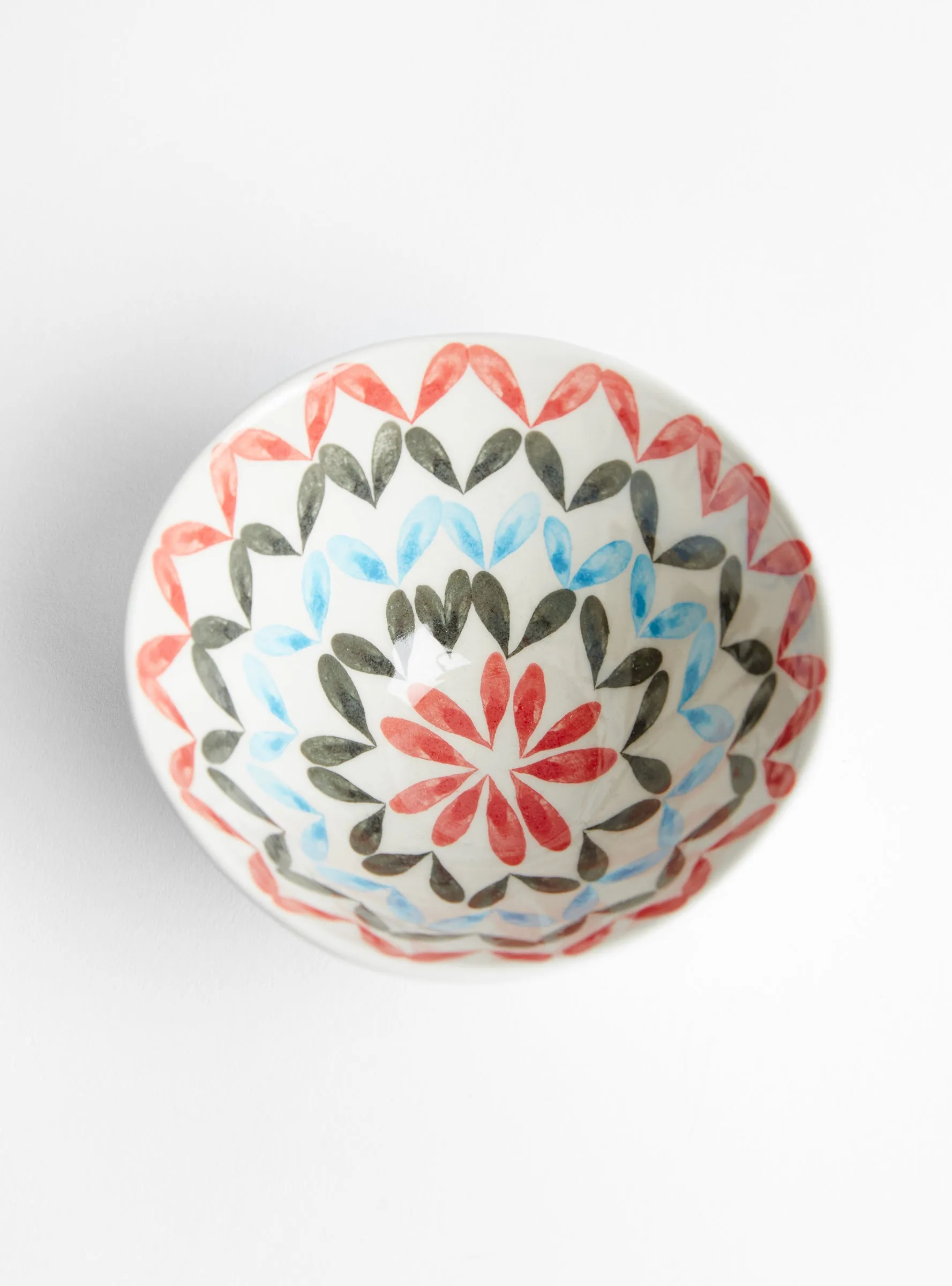 Bowl Pink/Black/Blue Petals N6