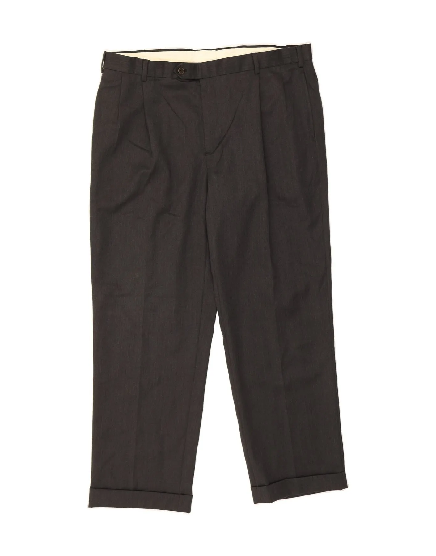BROOKS BROTHERS Mens Madison Fit Pegged Suit Trousers W38 L30 Grey Wool
