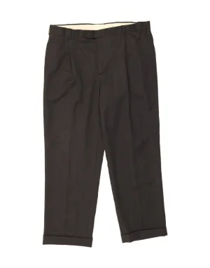 BROOKS BROTHERS Mens Madison Fit Pegged Suit Trousers W38 L30 Grey Wool