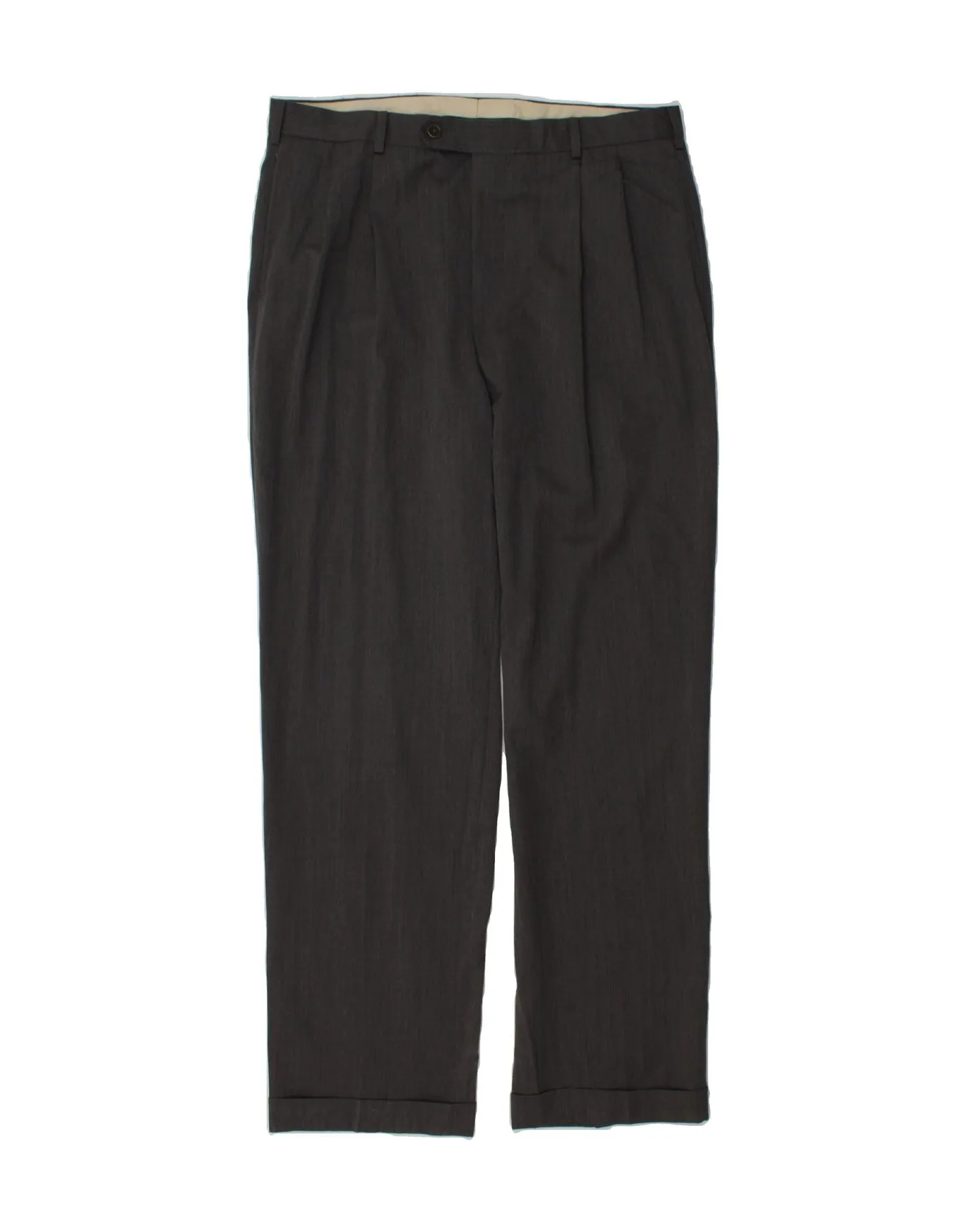 BROOKS BROTHERS Mens Pegged Suit Trousers W36 L34 Grey Wool
