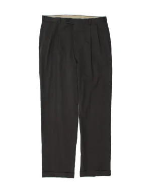 BROOKS BROTHERS Mens Pegged Suit Trousers W36 L34 Grey Wool