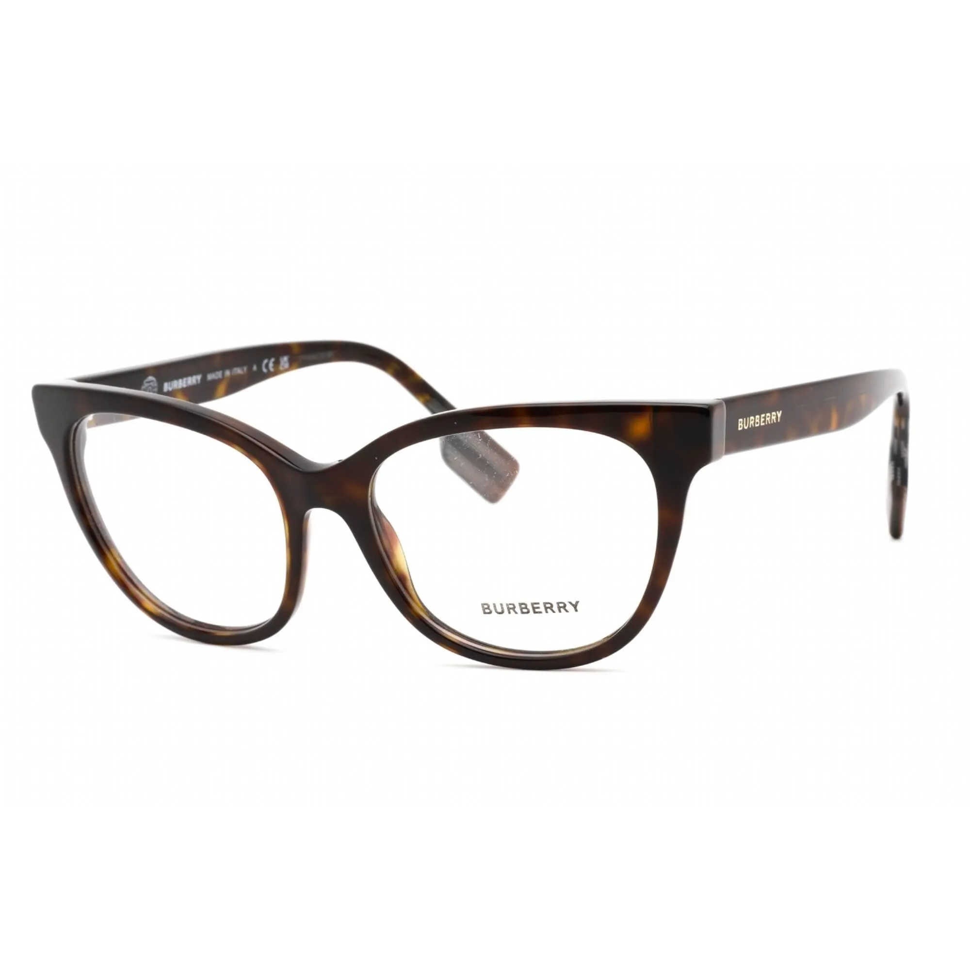 Burberry Women's Eyeglasses - Full Rim Dark Havana/Check Brown Frame | 0BE2375 3002