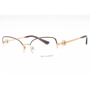 Bvlgari Women's Eyeglasses - Pink Gold/Purple Cat Eye Half Rim Frame | 0BV2246B 2067