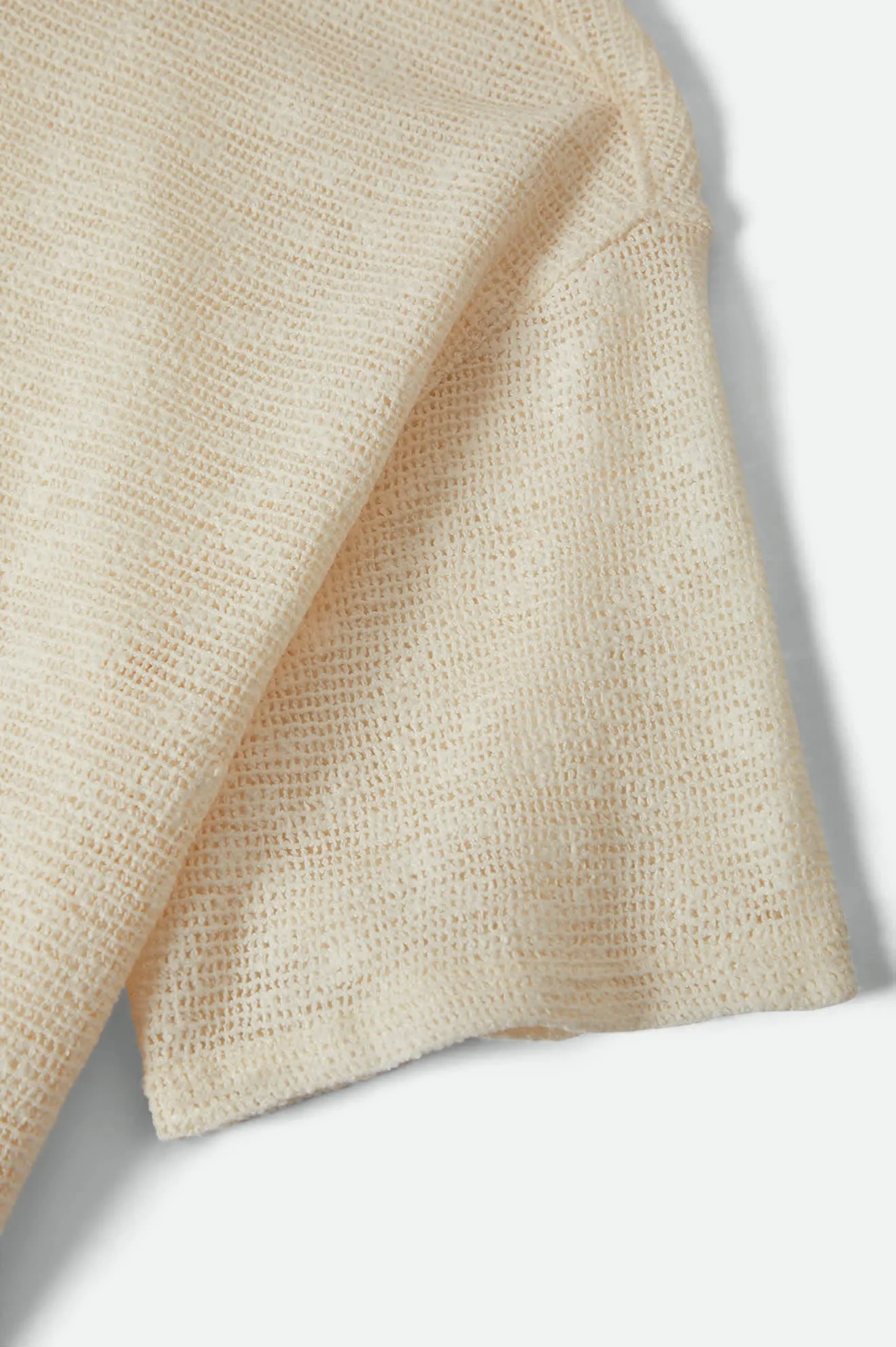 Camp Mesh Button Down S/S Polo Knit - Off White