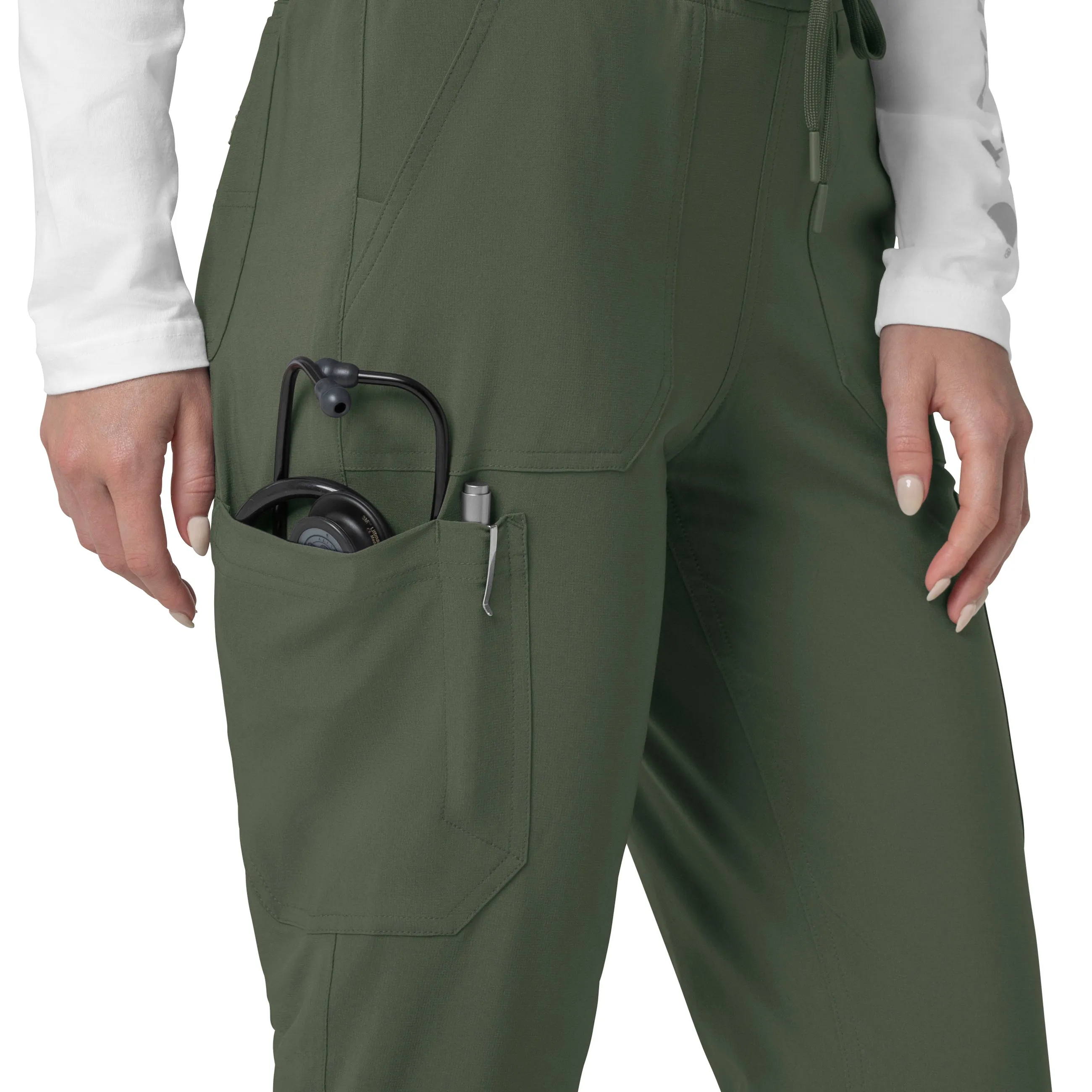 Carhartt Force Cross-Flex Women's Cargo Jogger Scrub Pant - Olive