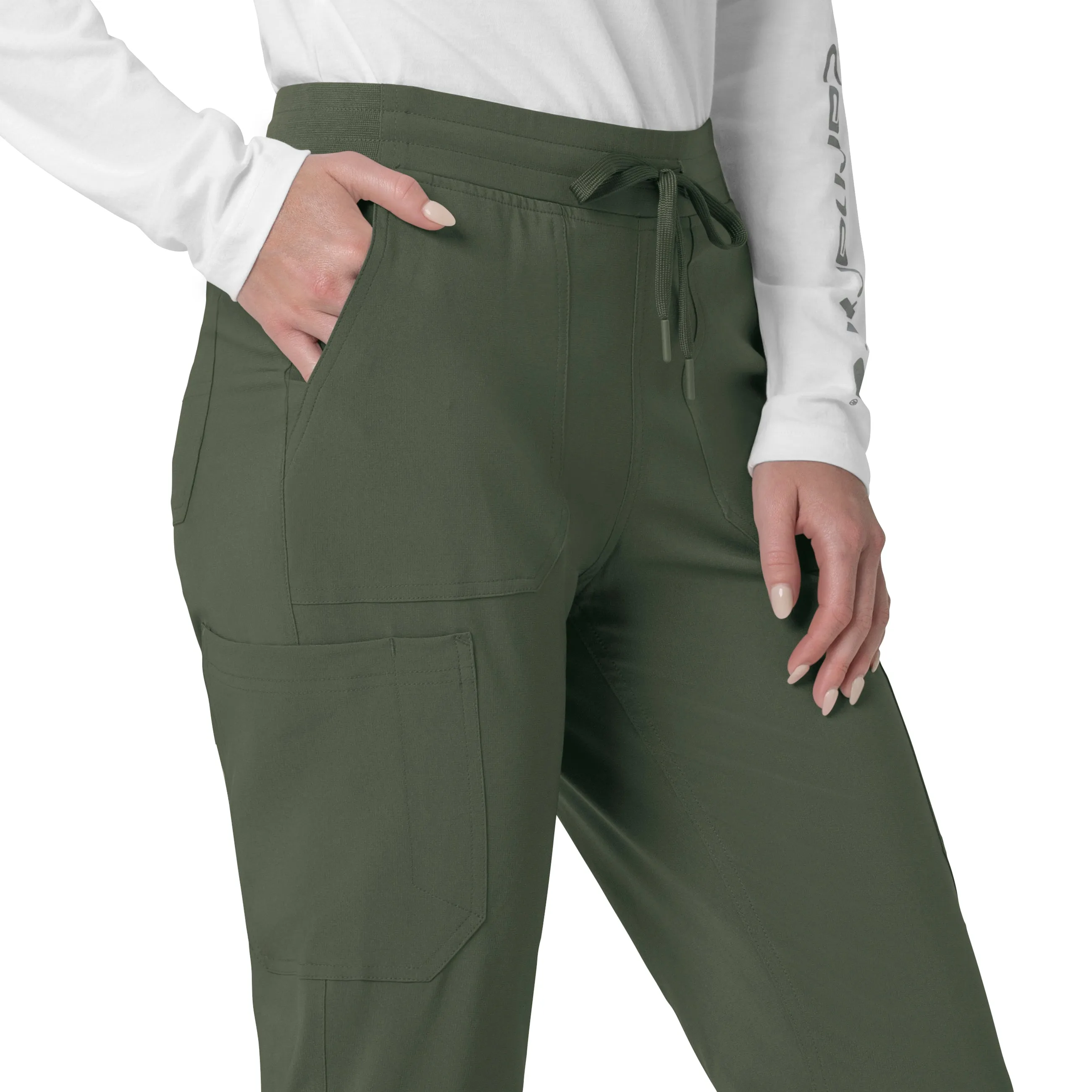 Carhartt Force Cross-Flex Women's Cargo Jogger Scrub Pant - Olive