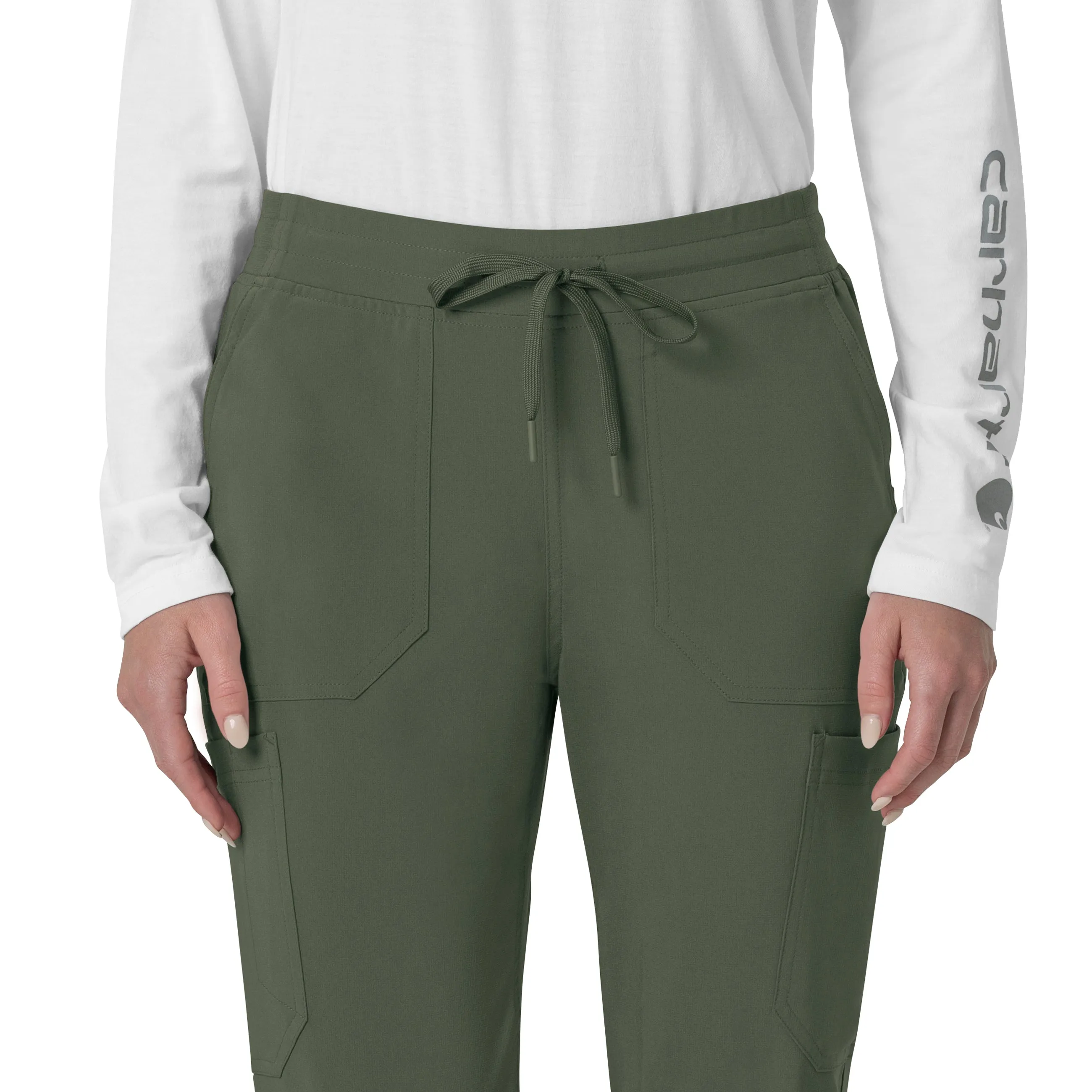 Carhartt Force Cross-Flex Women's Cargo Jogger Scrub Pant - Olive