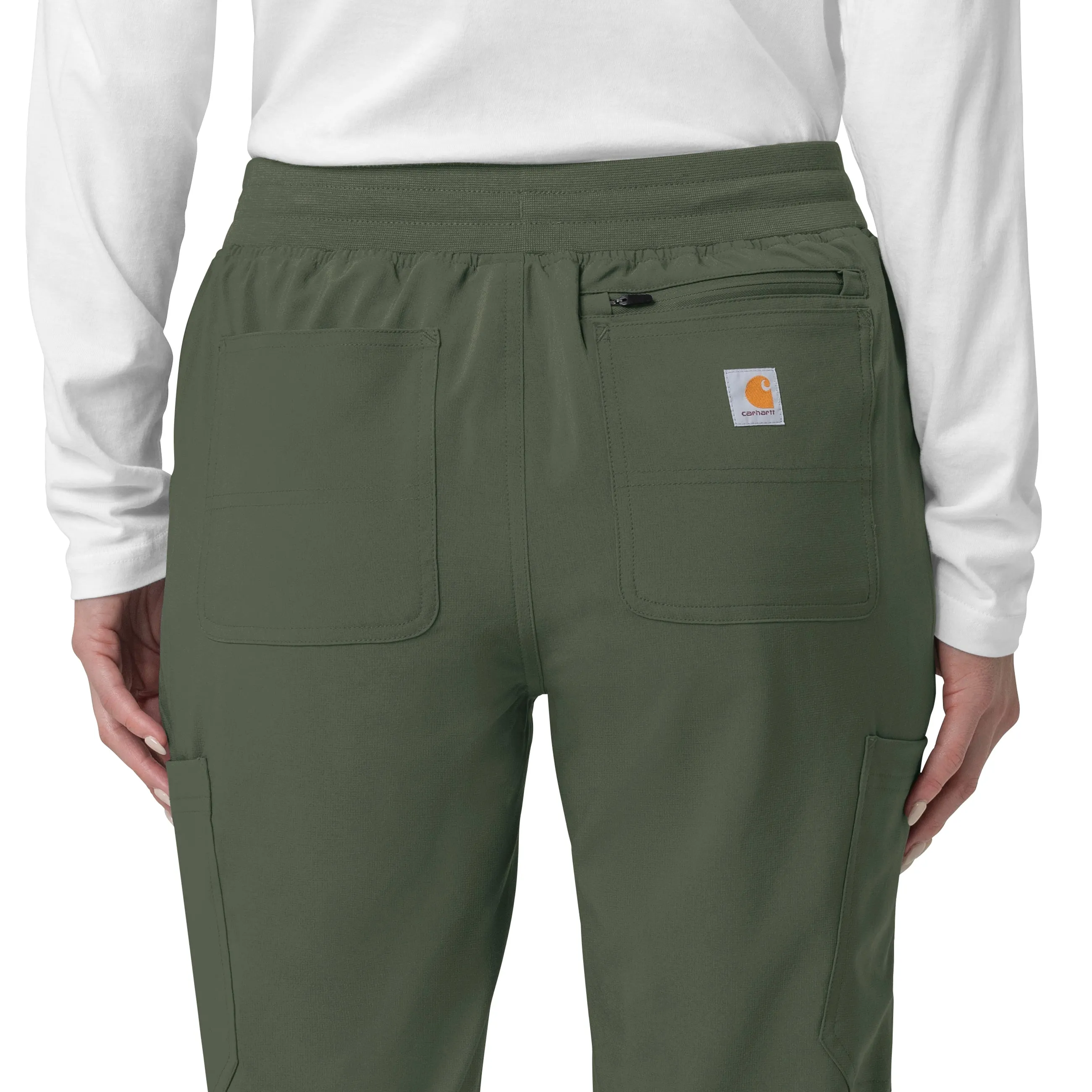Carhartt Force Cross-Flex Women's Cargo Jogger Scrub Pant - Olive
