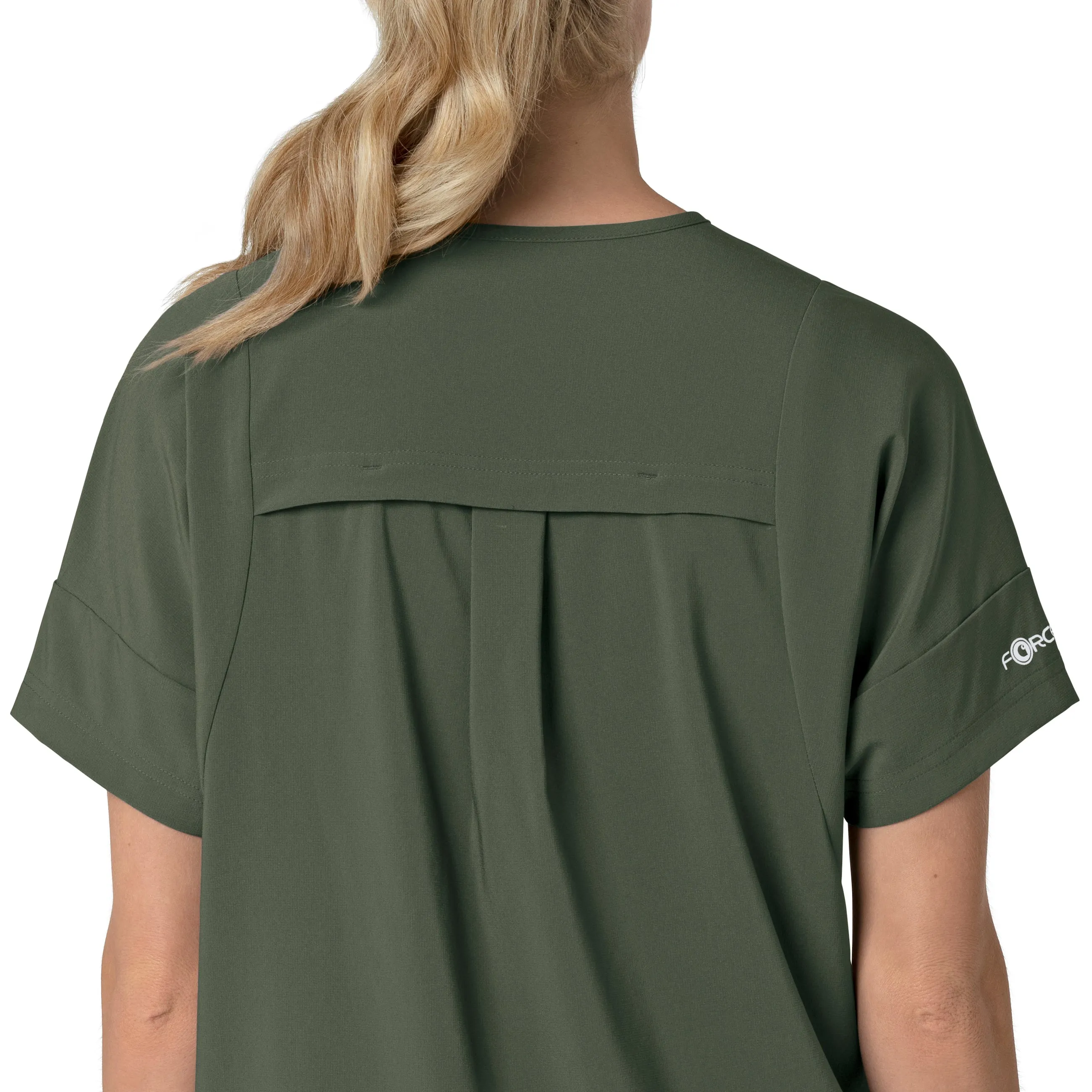 Carhartt Force Cross-Flex Women's Oversized V-Neck Scrub Top - Olive
