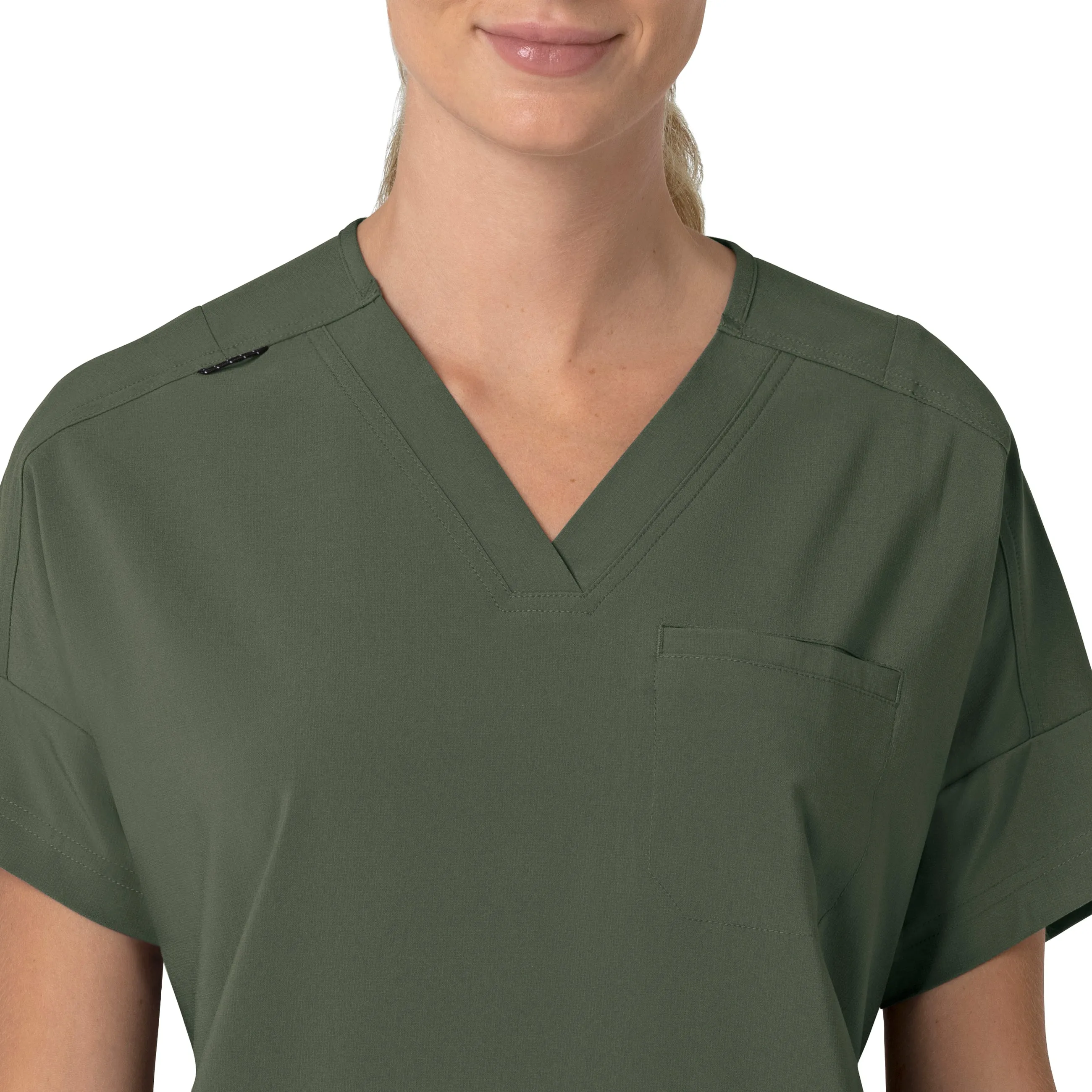 Carhartt Force Cross-Flex Women's Oversized V-Neck Scrub Top - Olive