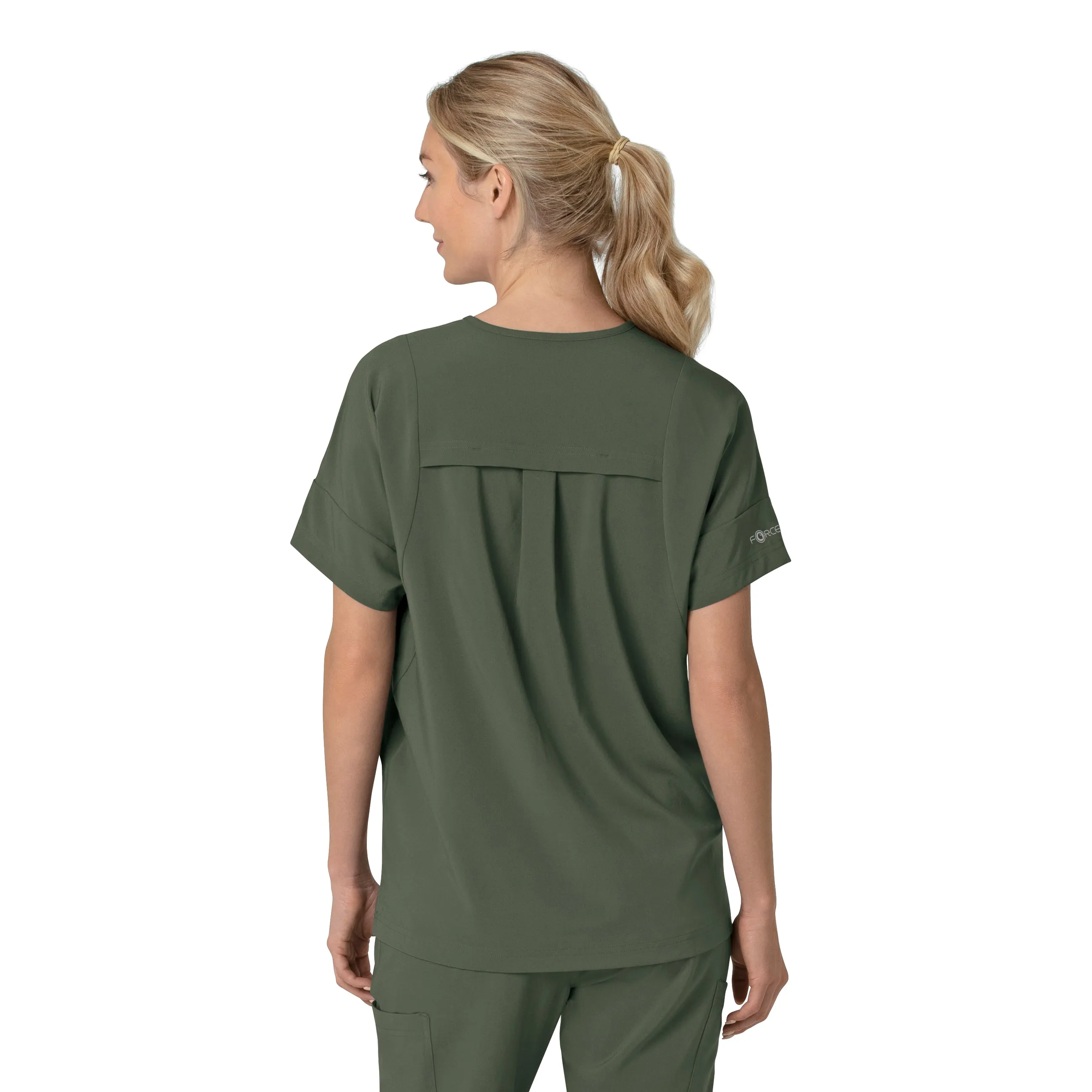 Carhartt Force Cross-Flex Women's Oversized V-Neck Scrub Top - Olive
