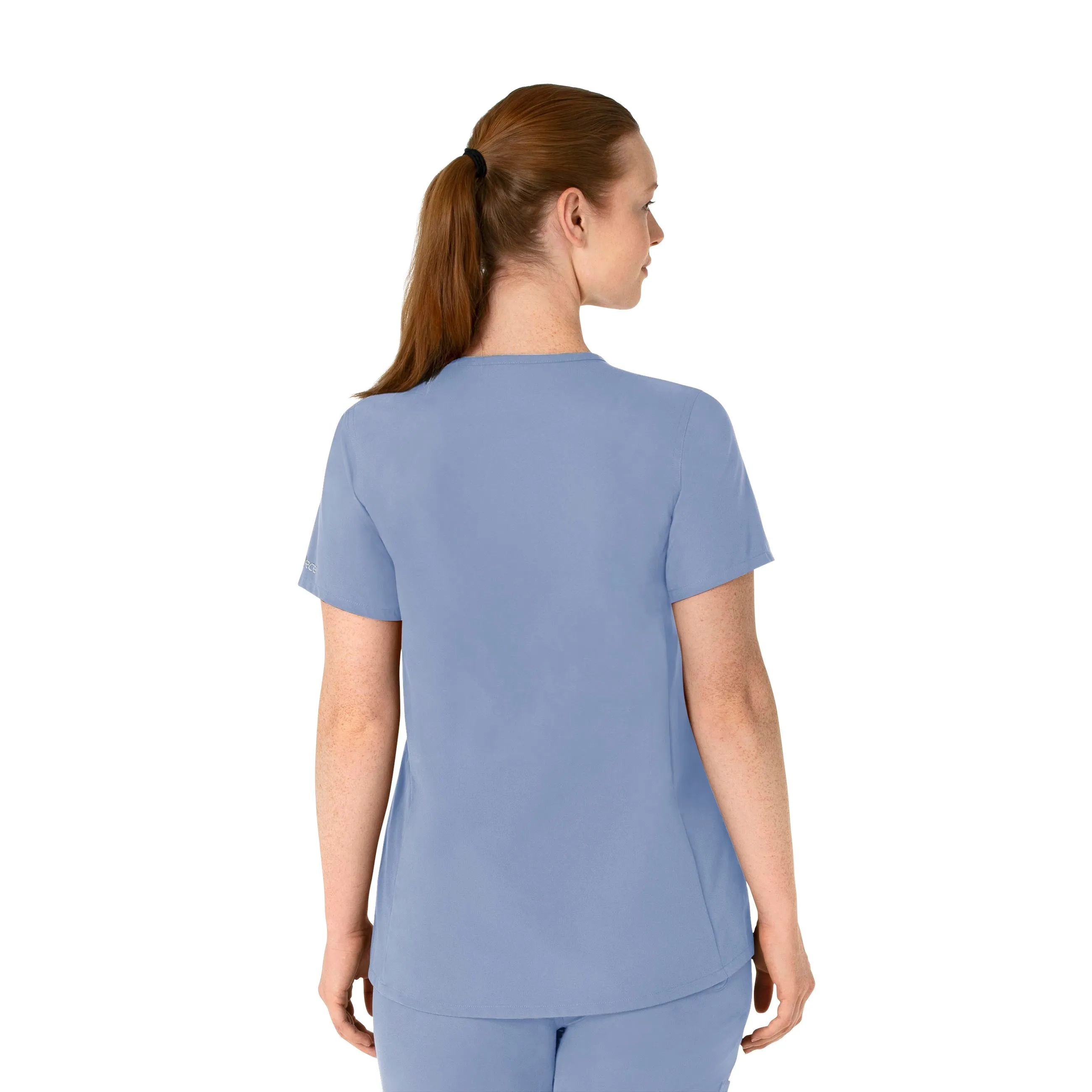 Carhartt Force Essentials Women's Henley Maternity Scrub Top - Ceil Blue