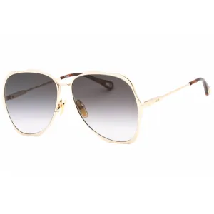 Chloe Women's Sunglasses - Gold Full Rim Metal Frame Grey Lens | CH0183S 001