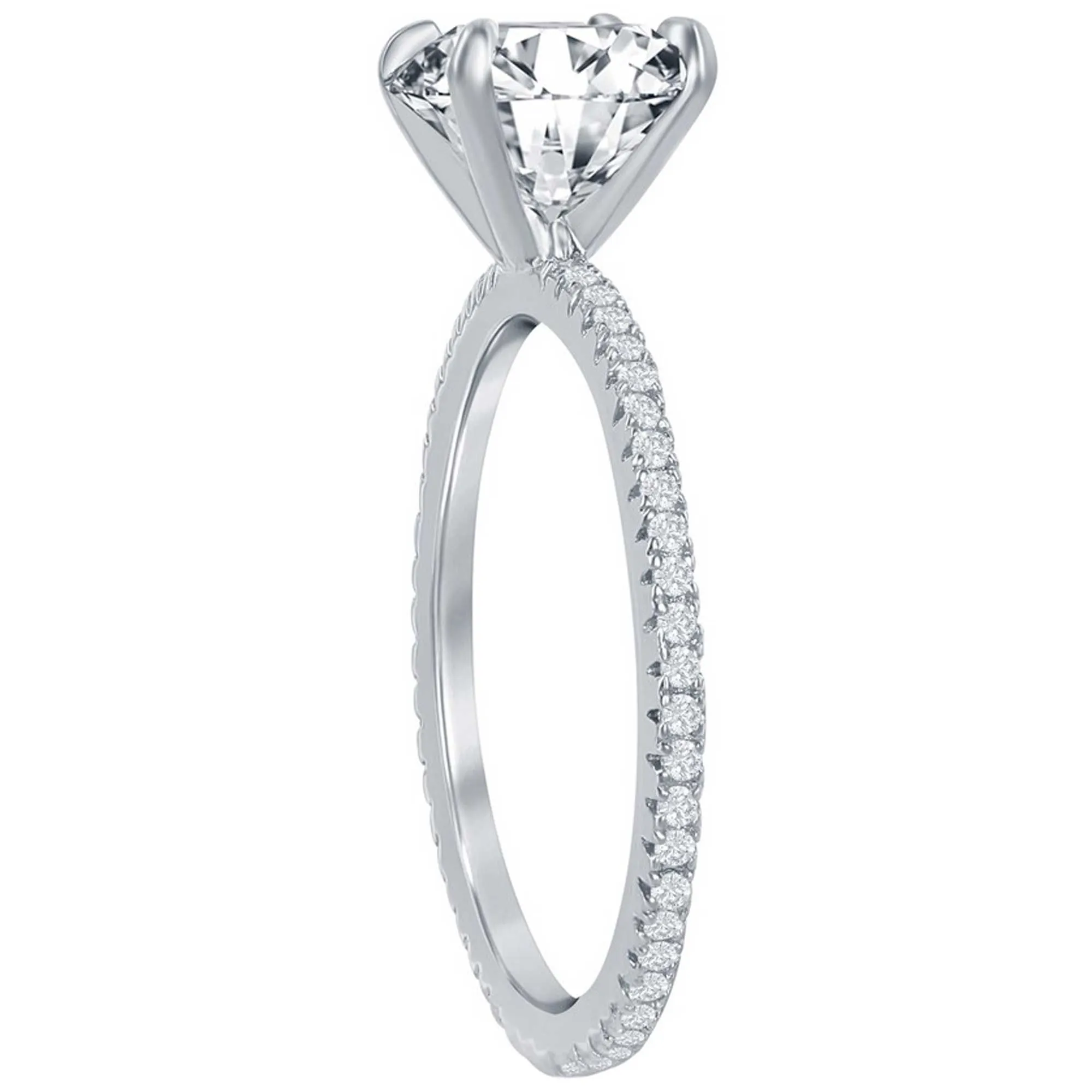 Classic Women's 8mm Round CZ Micro Pave Band Ring - W-2852