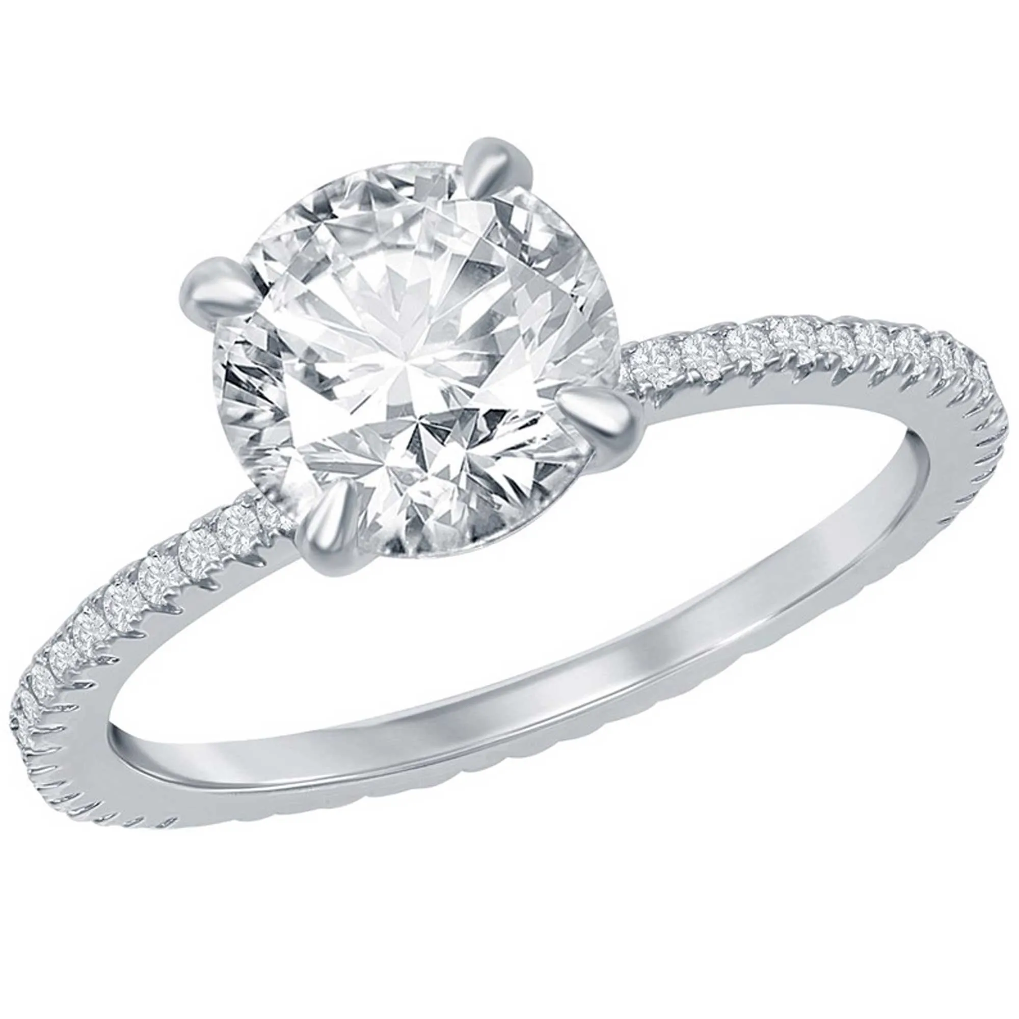 Classic Women's 8mm Round CZ Micro Pave Band Ring - W-2852