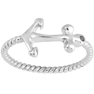 Classic Women's Anchor with Twisted Design Ring - W-9822