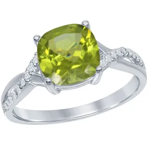 Classic Women's Citrine with White Topaz Gem Ring - W-1681