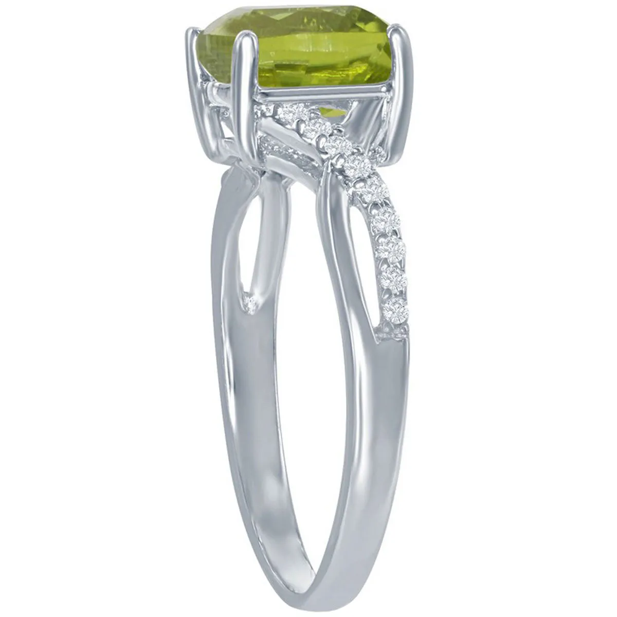Classic Women's Citrine with White Topaz Gem Ring - W-1681