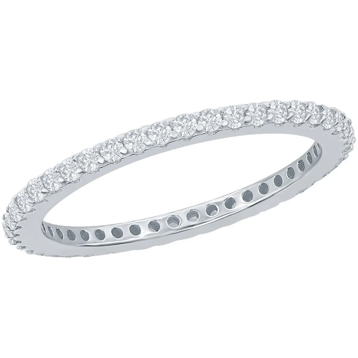 Classic Women's CZ Eternity 1.5mm Band Ring - W-2781