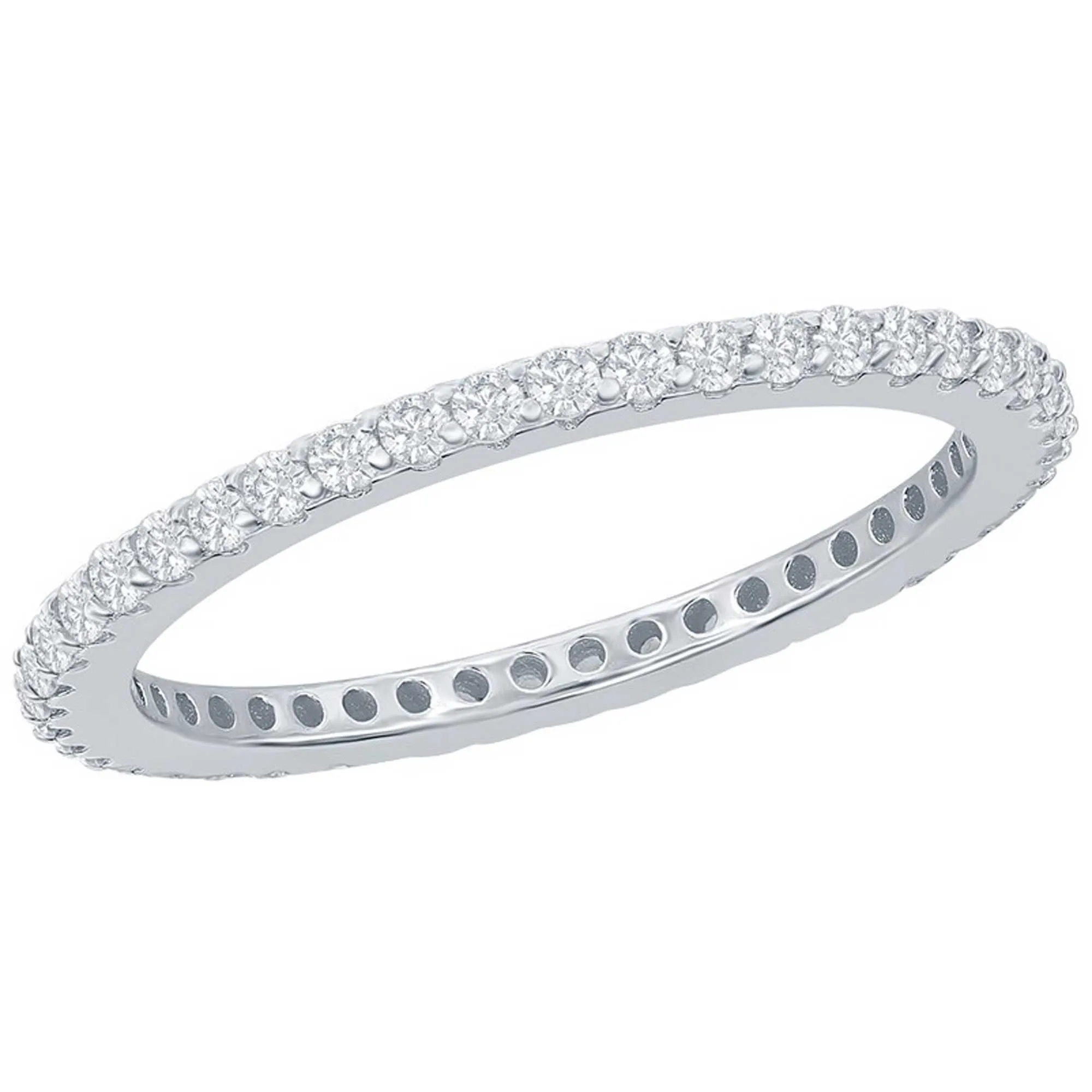 Classic Women's CZ Eternity 1.5mm Band Ring - W-2781