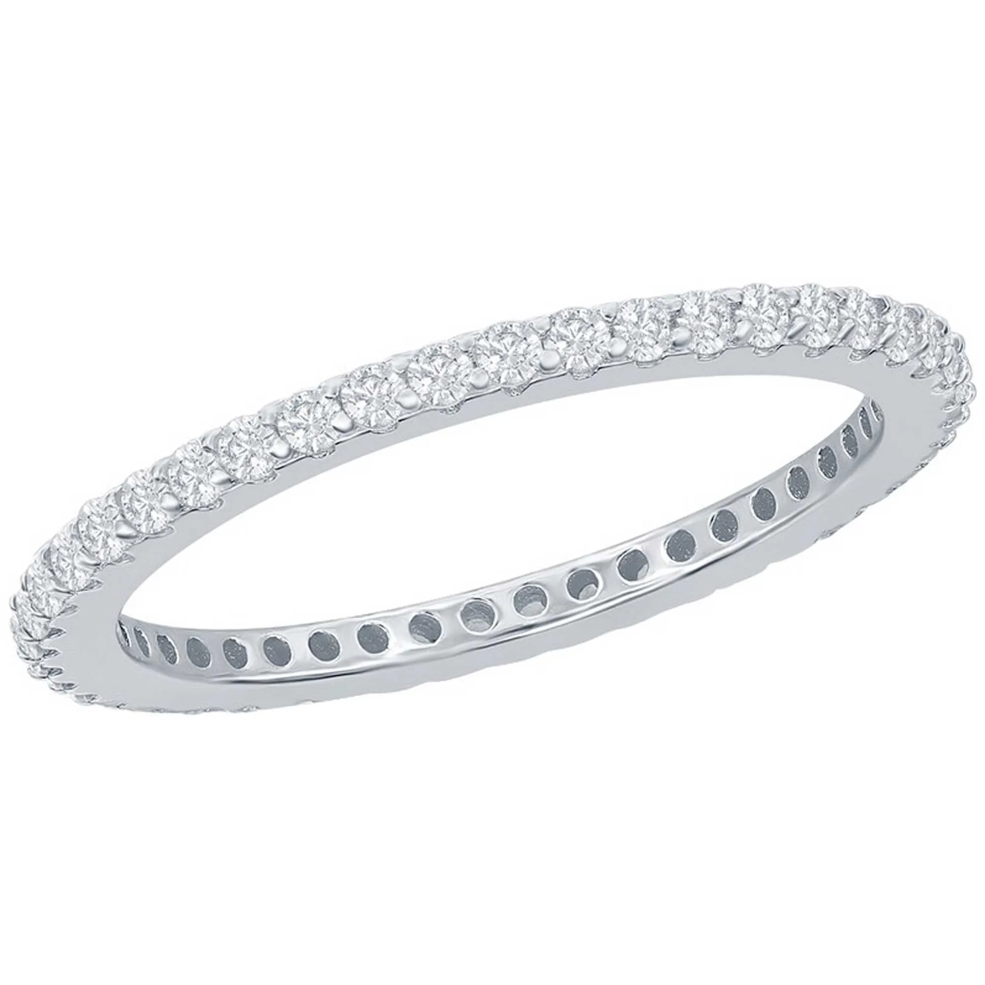 Classic Women's CZ Eternity 1.5mm Band Ring - W-2781