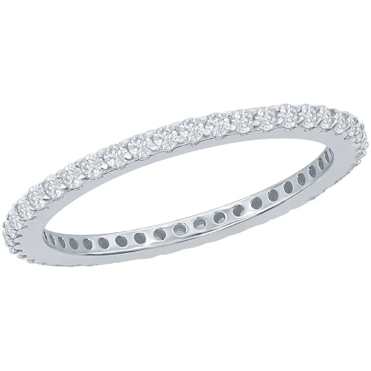 Classic Women's CZ Eternity 1.5mm Band Ring - W-2781