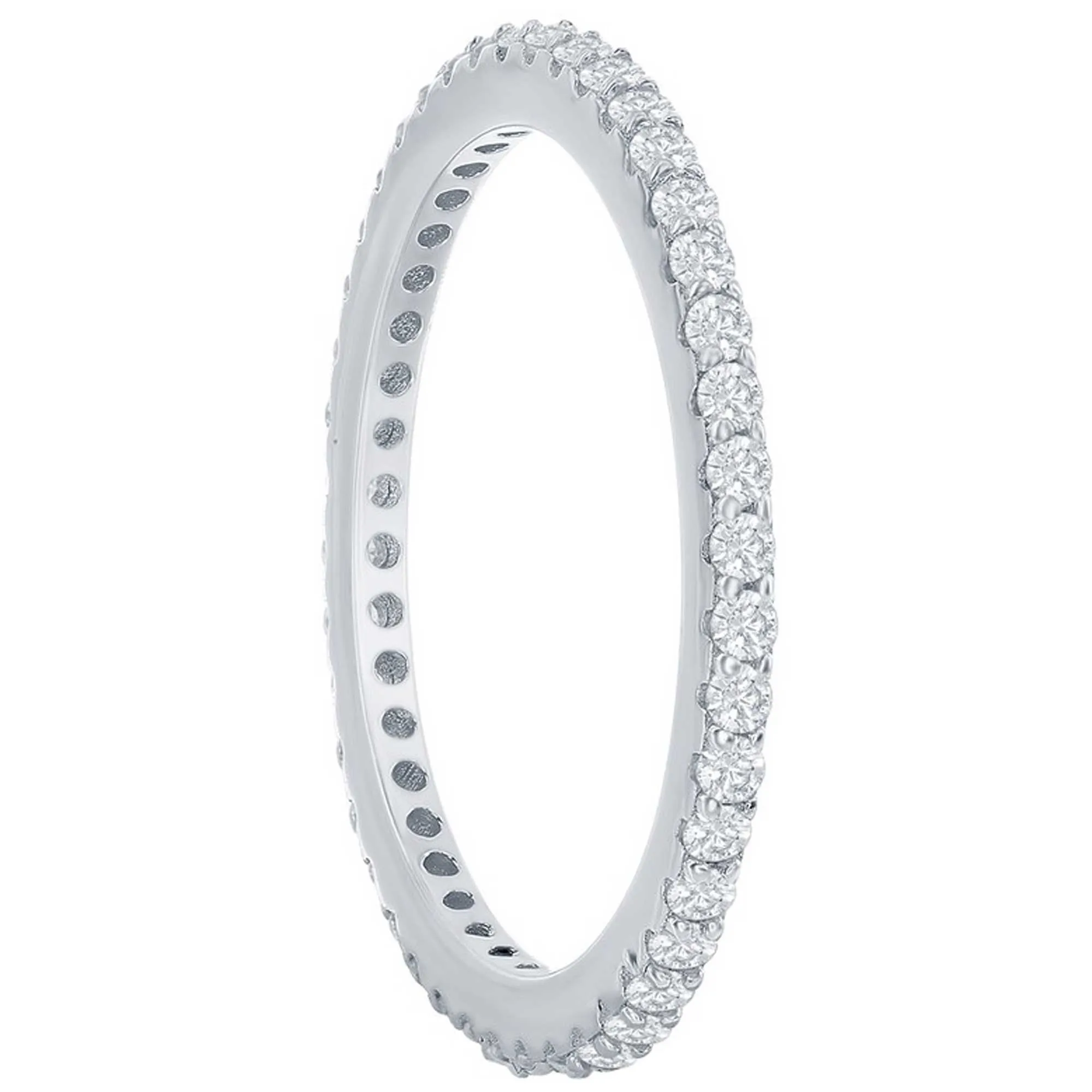 Classic Women's CZ Eternity 1.5mm Band Ring - W-2781